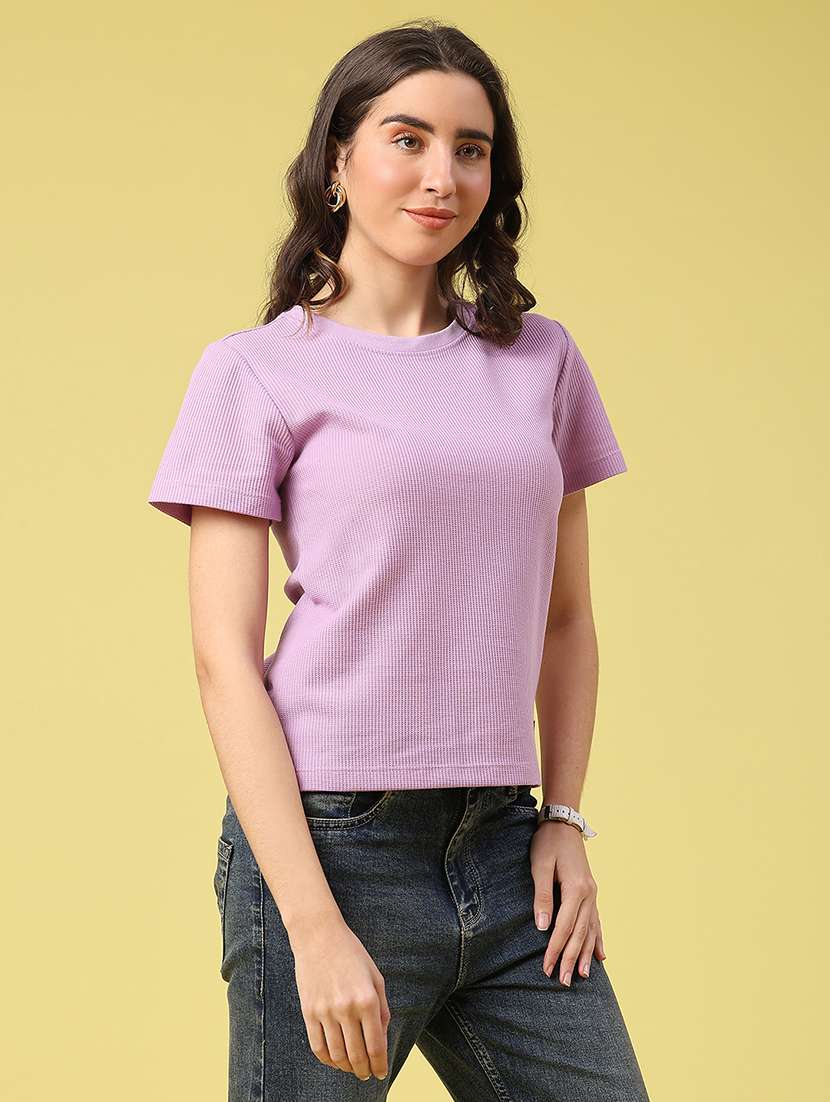 purple cotton regular tshirt - 22463607 -  Standard Image - 3