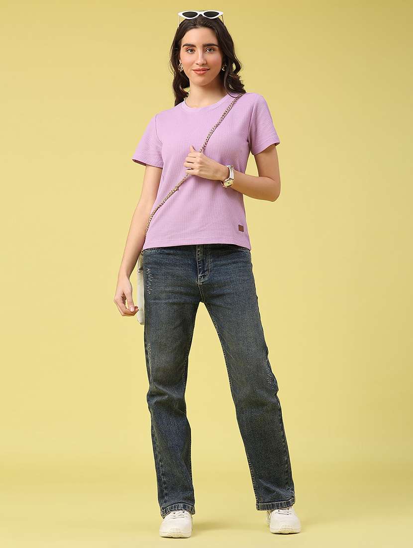 purple cotton regular tshirt - 22463607 -  Standard Image - 5
