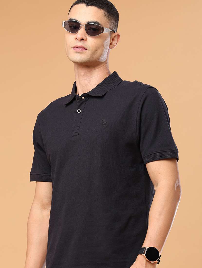 men solid short sleeve regular fit polo t-shirt