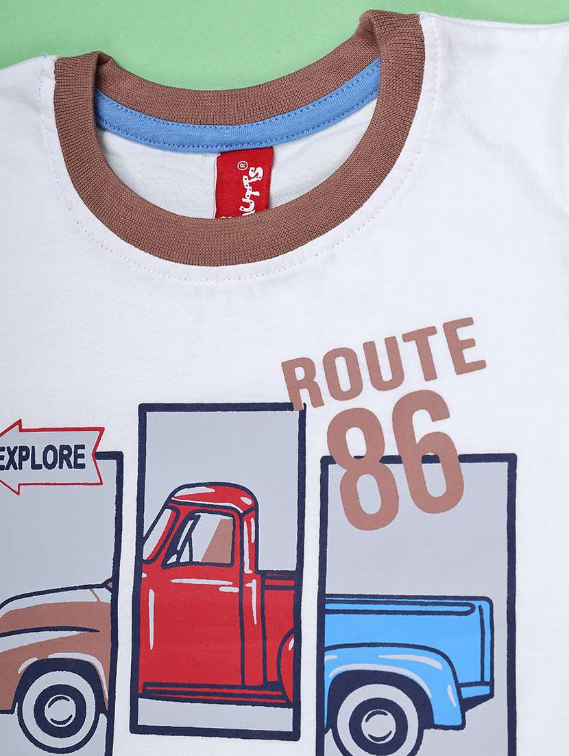 kids printed round neck t-shirt and shorts set - 22464149 -  Standard Image - 3