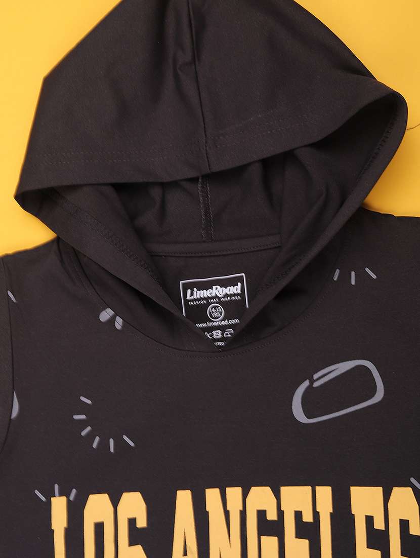 boys printed sleeveless hooded t-shirt - 22464255 -  Standard Image - 3