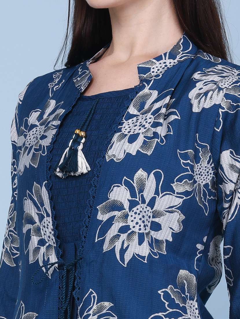 women printed three quarter sleeve kurta - 22464280 -  Standard Image - 5