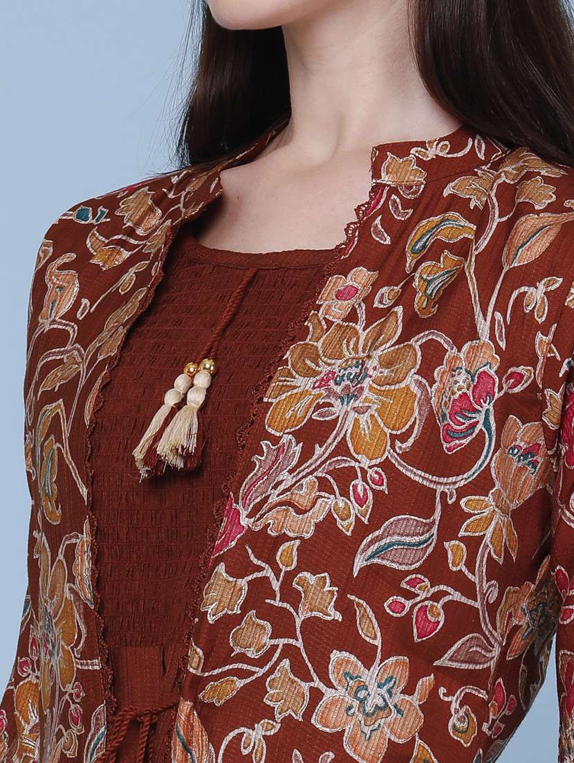 women printed three quarter sleeve kurta - 22464283 -  Standard Image - 5