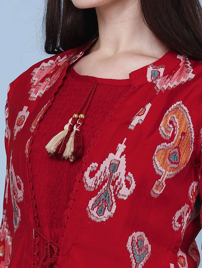 women printed three quarter sleeve kurta - 22464284 -  Standard Image - 5