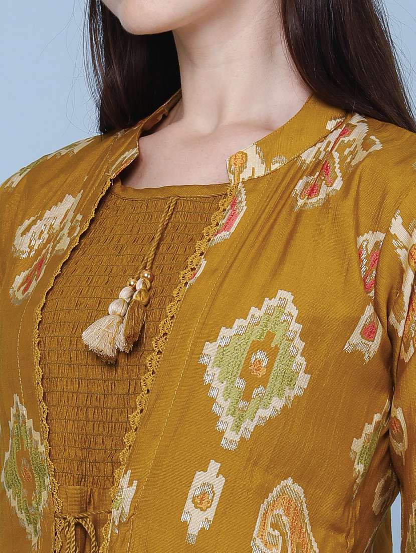 women printed three quarter sleeve kurta - 22464285 -  Standard Image - 5