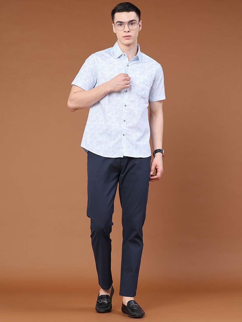Men Solid Mid Rise Chinos Casual Trouser - 22464421 -  Standard Image - 5