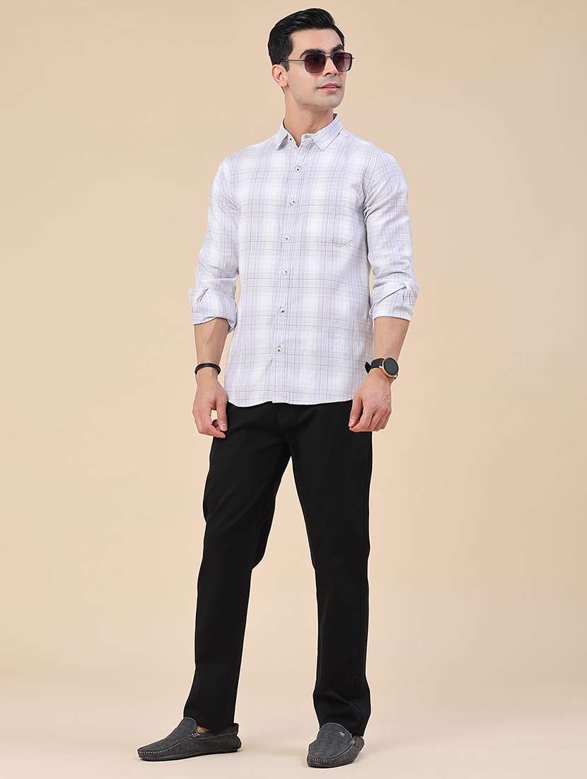 Men Solid Mid Rise Chinos Casual Trouser - 22464430 -  Standard Image - 5