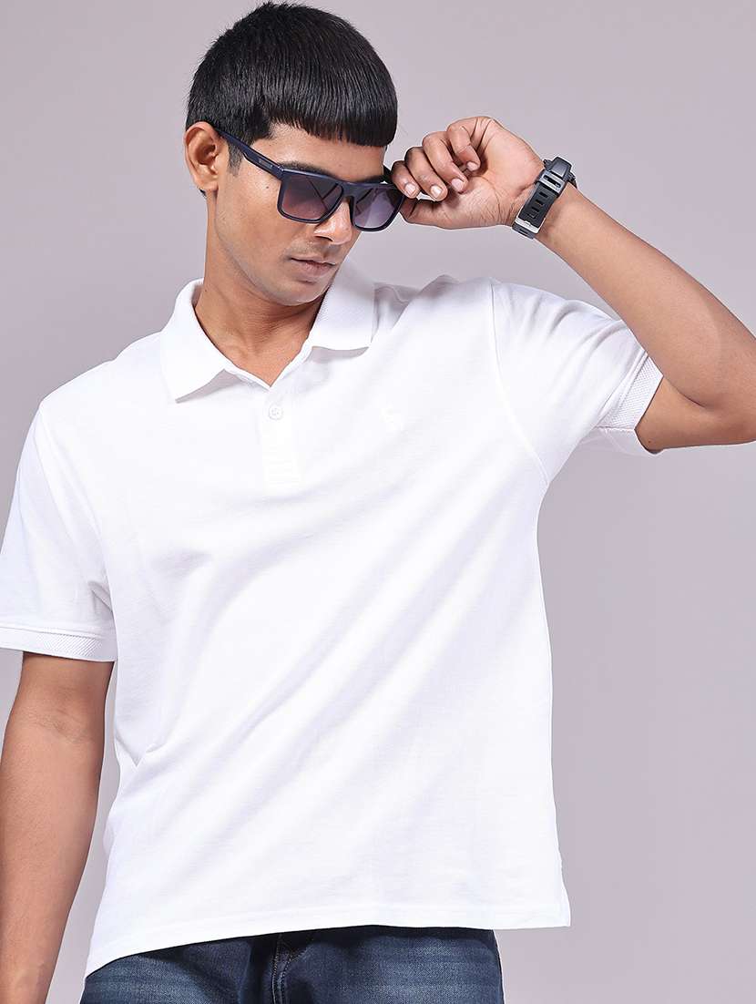 men solid short sleeve regular fit polo t-shirt