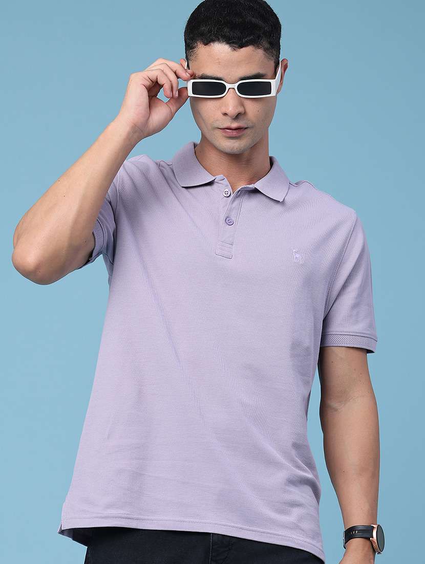 men solid short sleeve regular fit polo t-shirt