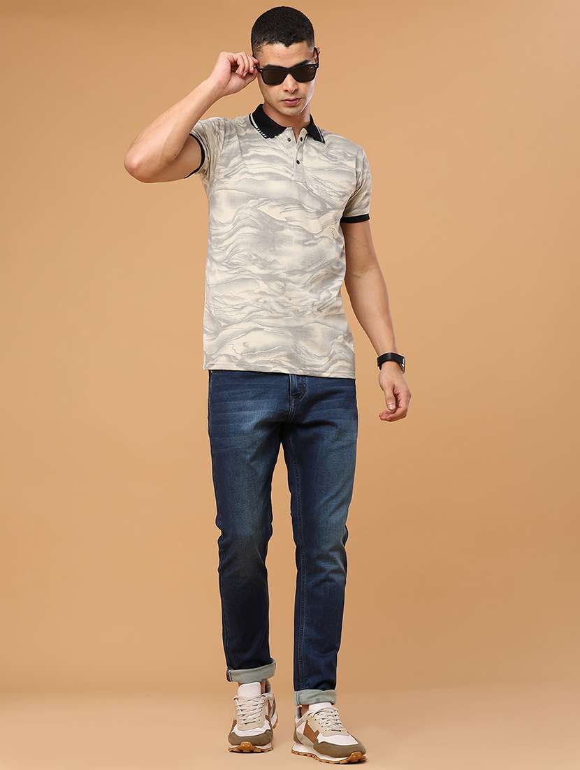 Men Printed Short Sleeve Regular Fit Polo T-shirt - 22464523 -  Standard Image - 5