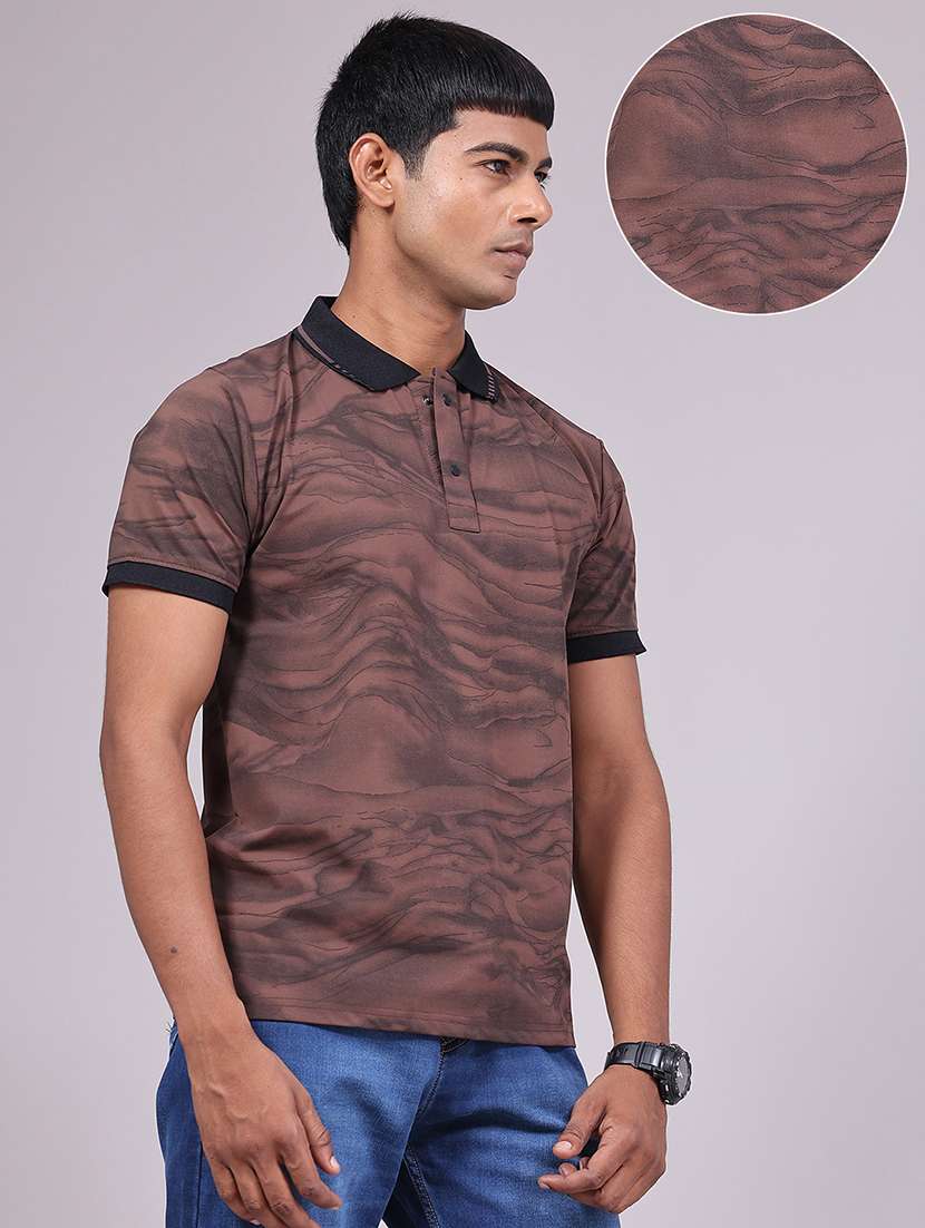 Men Printed Short Sleeve Regular Fit Polo T-shirt - 22464527 -  Standard Image - 3