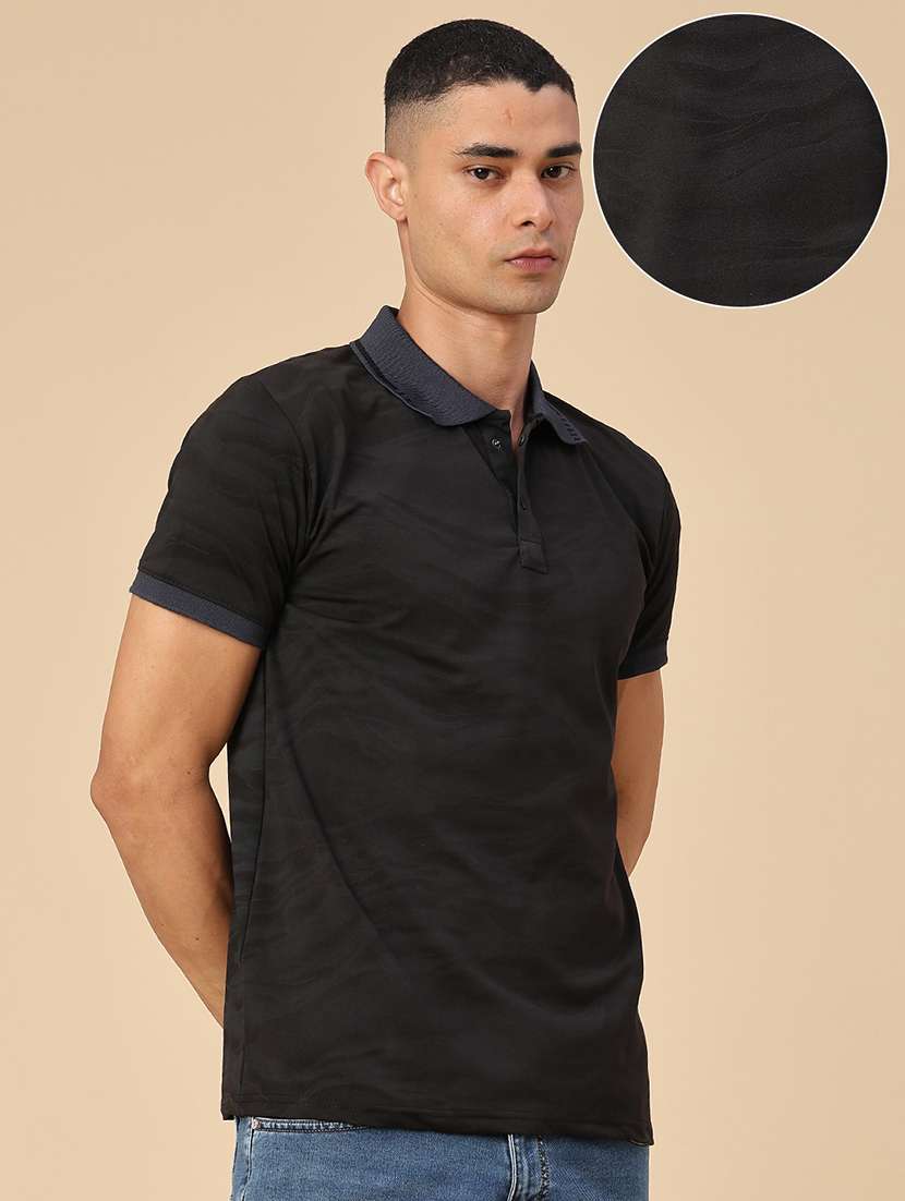 Men Printed Short Sleeve Regular Fit Polo T-shirt - 22464528 -  Standard Image - 3