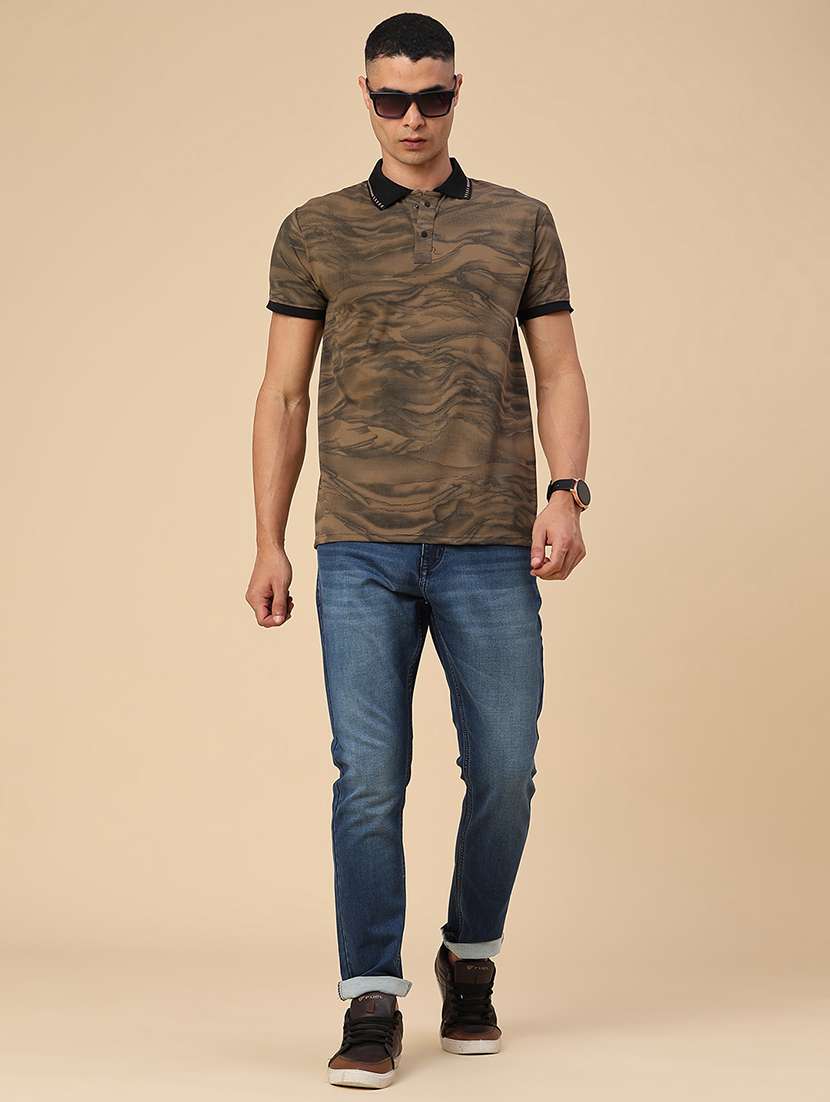 Men Printed Short Sleeve Regular Fit Polo T-shirt - 22464531 -  Standard Image - 5
