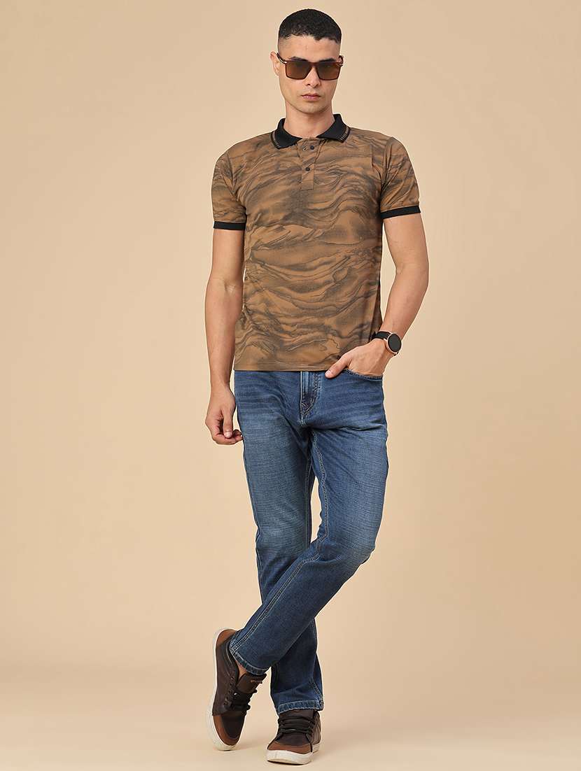 Men Printed Short Sleeve Regular Fit Polo T-shirt - 22464532 -  Standard Image - 5