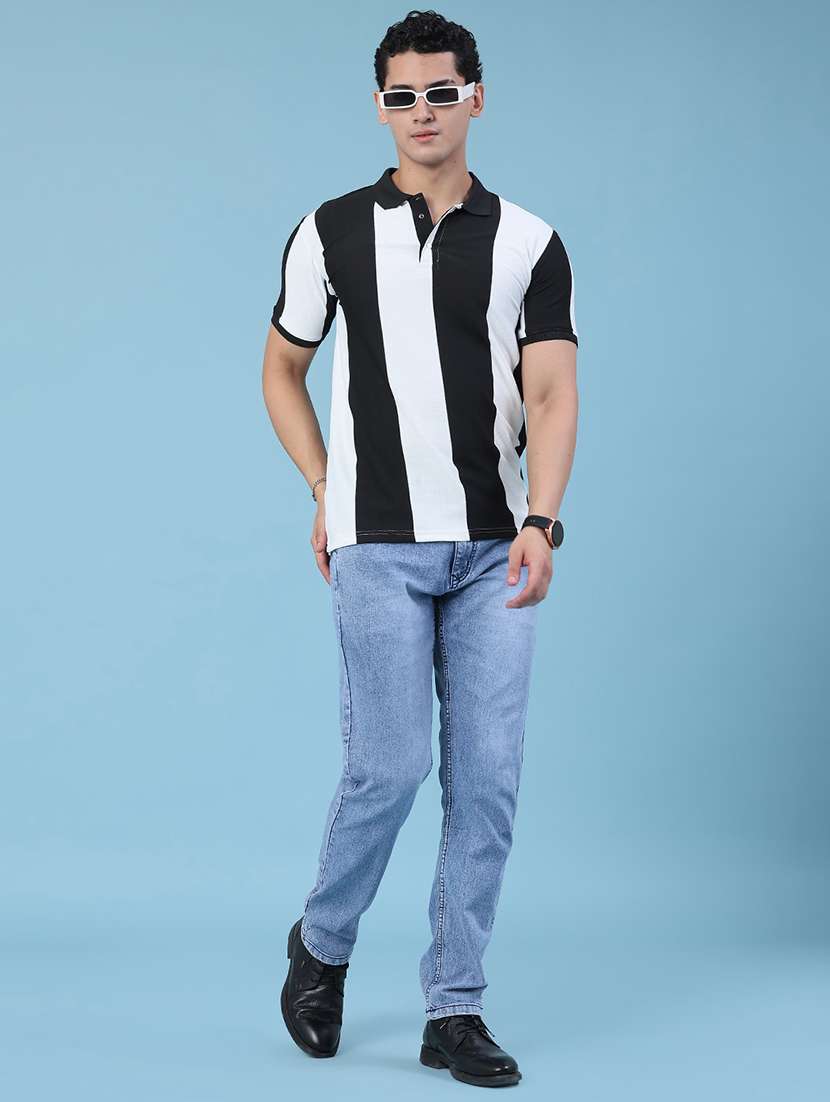 men color block short sleeve slim fit polo t-shirt - 22464546 -  Standard Image - 5
