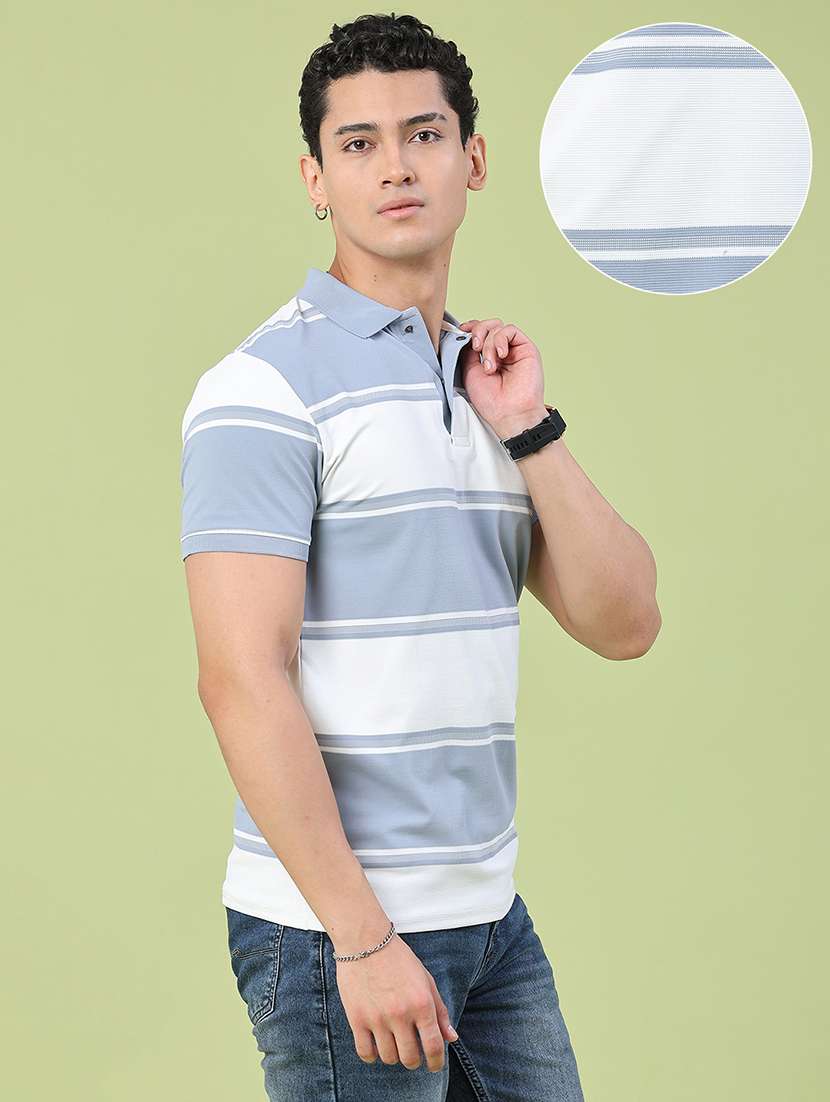 men color block short sleeve slim fit polo t-shirt - 22464551 -  Standard Image - 3