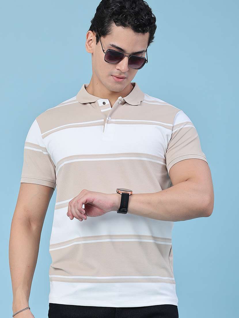 men color block short sleeve slim fit polo t-shirt