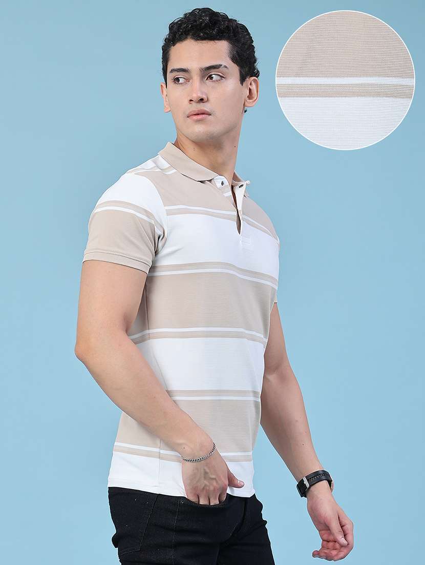 men color block short sleeve slim fit polo t-shirt - 22464555 -  Standard Image - 3