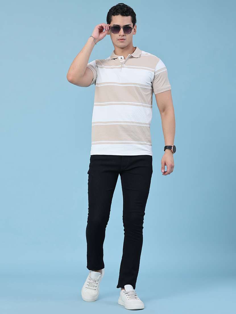 men color block short sleeve slim fit polo t-shirt - 22464555 -  Standard Image - 5