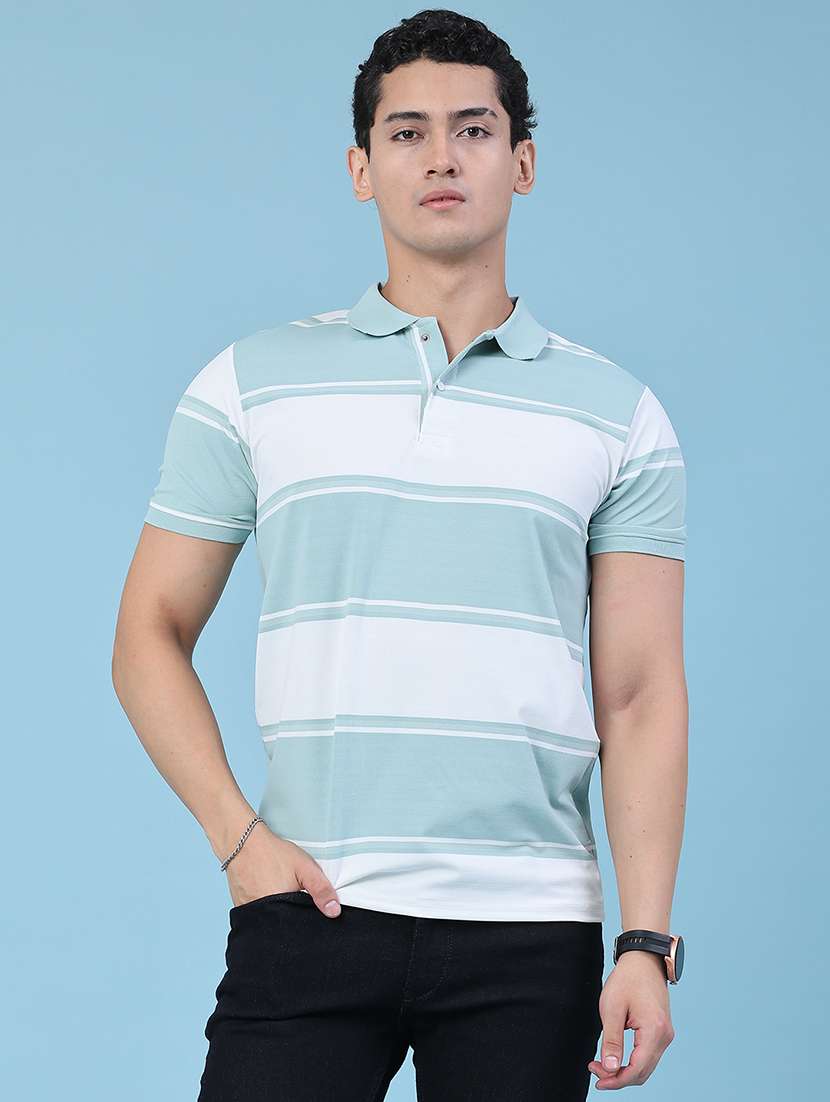 men color block short sleeve slim fit polo t-shirt