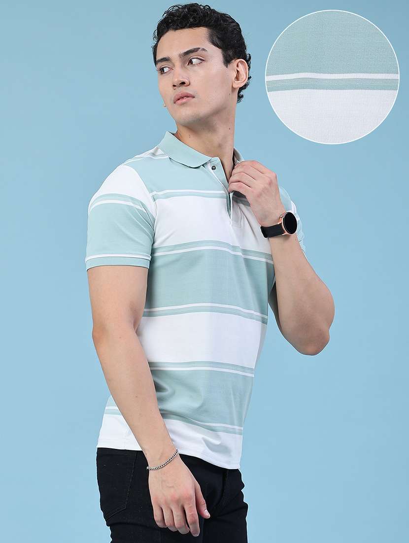 men color block short sleeve slim fit polo t-shirt - 22464556 -  Standard Image - 3