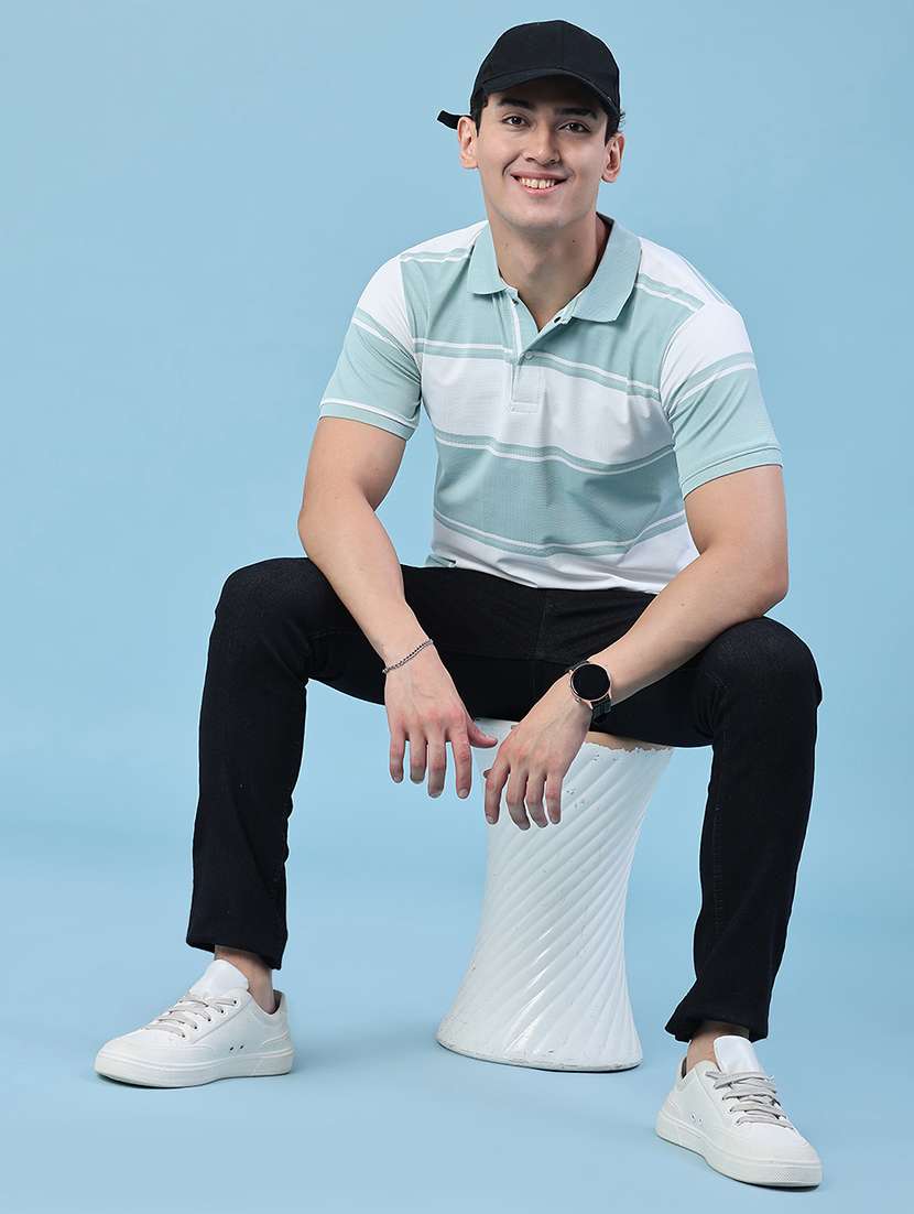 men color block short sleeve slim fit polo t-shirt - 22464556 -  Standard Image - 5