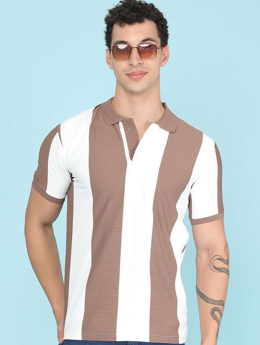 men printed short sleeves polo t-shirt