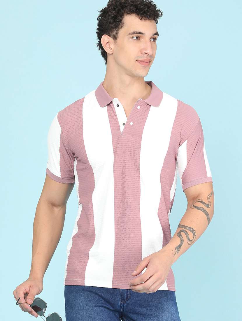 men printed short sleeves polo t-shirt