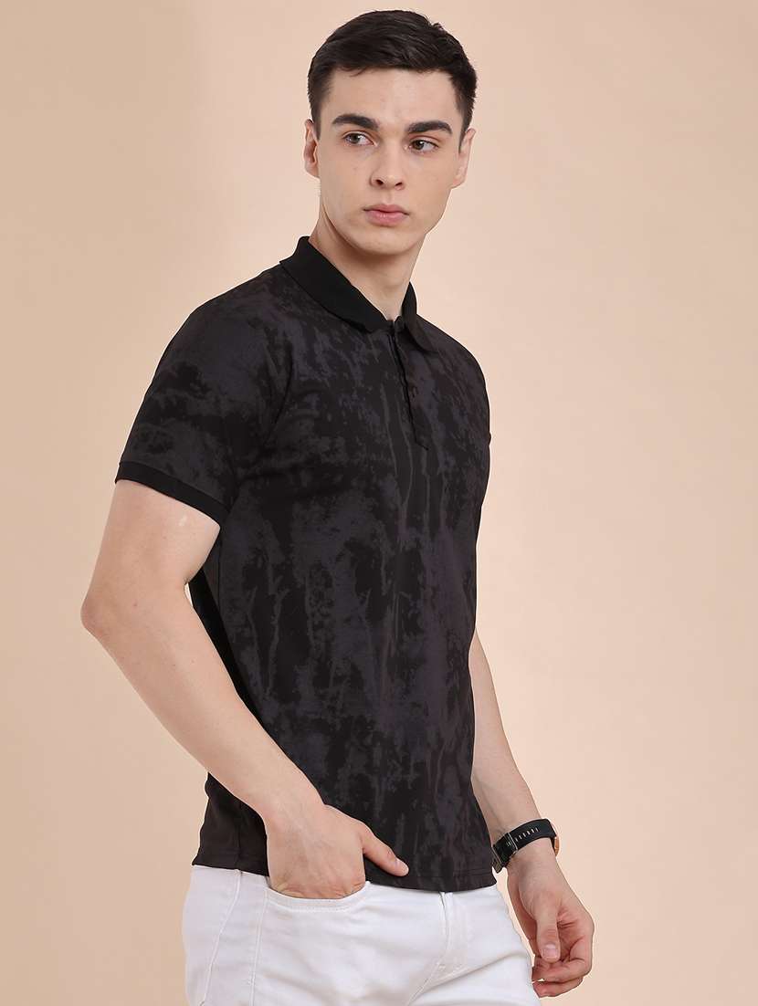 men printed short sleeve slim fit polo t-shirt - 22464592 -  Standard Image - 3