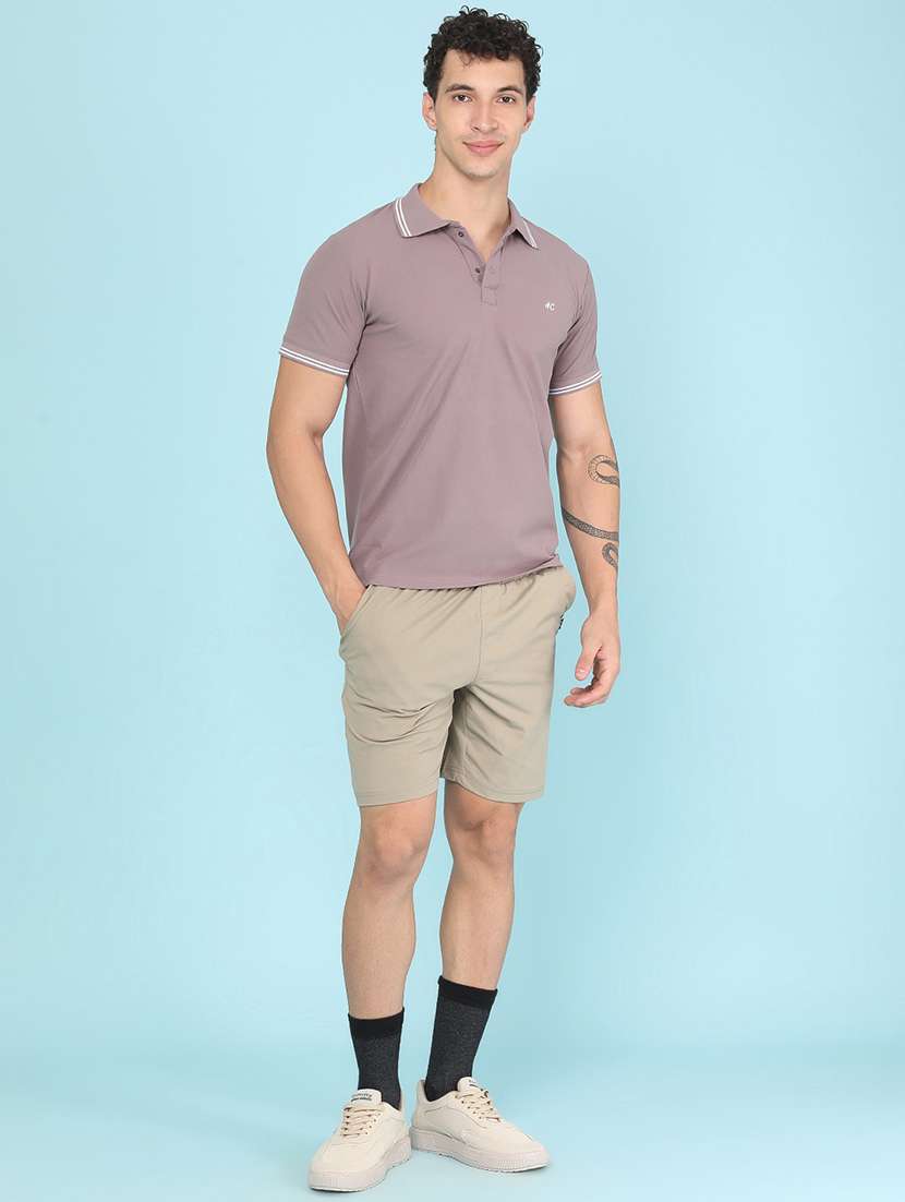 Men Solid Short Sleeve Regular Fit Polo T-shirt - 22464607 -  Standard Image - 5