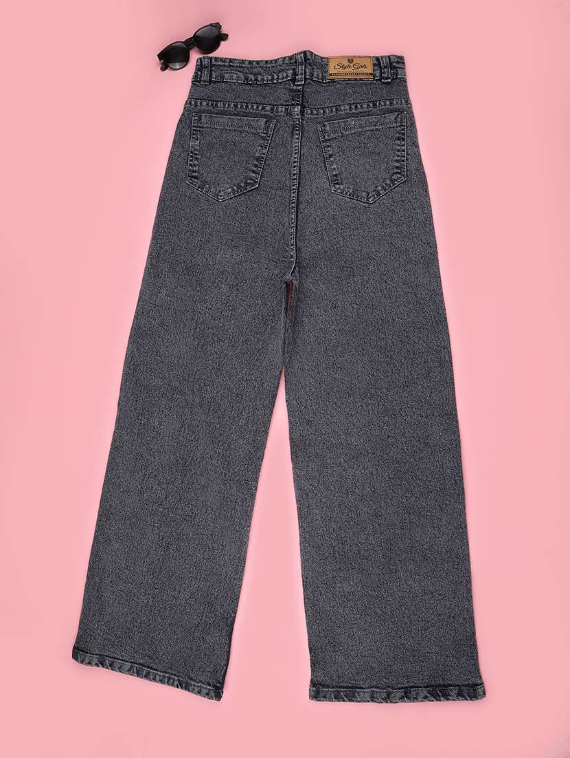 women washed mid rise straight fit jeans - 22464666 -  Standard Image - 3