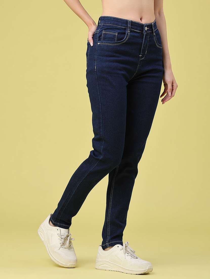 women solid high rise slim fit jeans - 22464676 -  Standard Image - 3
