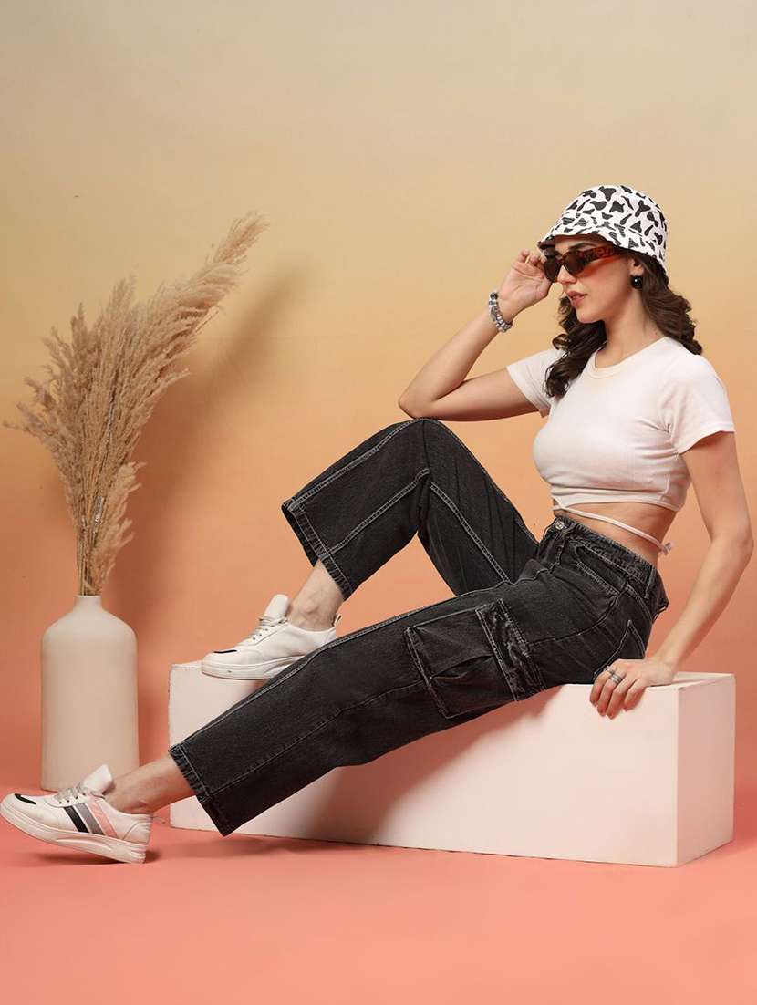 women grey denim jeans - 22464775 -  Standard Image - 5