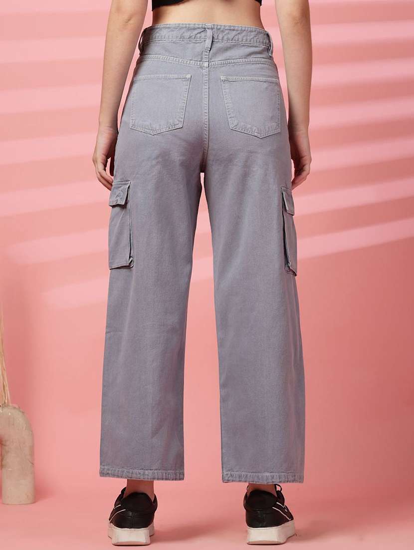 women grey denim cargo - 22464782 -  Standard Image - 3