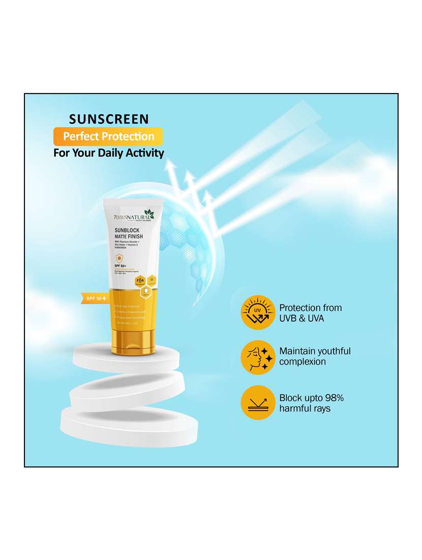 7daysnatural spf 50+ sunblock cream for men & women 50g - 22464784 -  Standard Image - 3