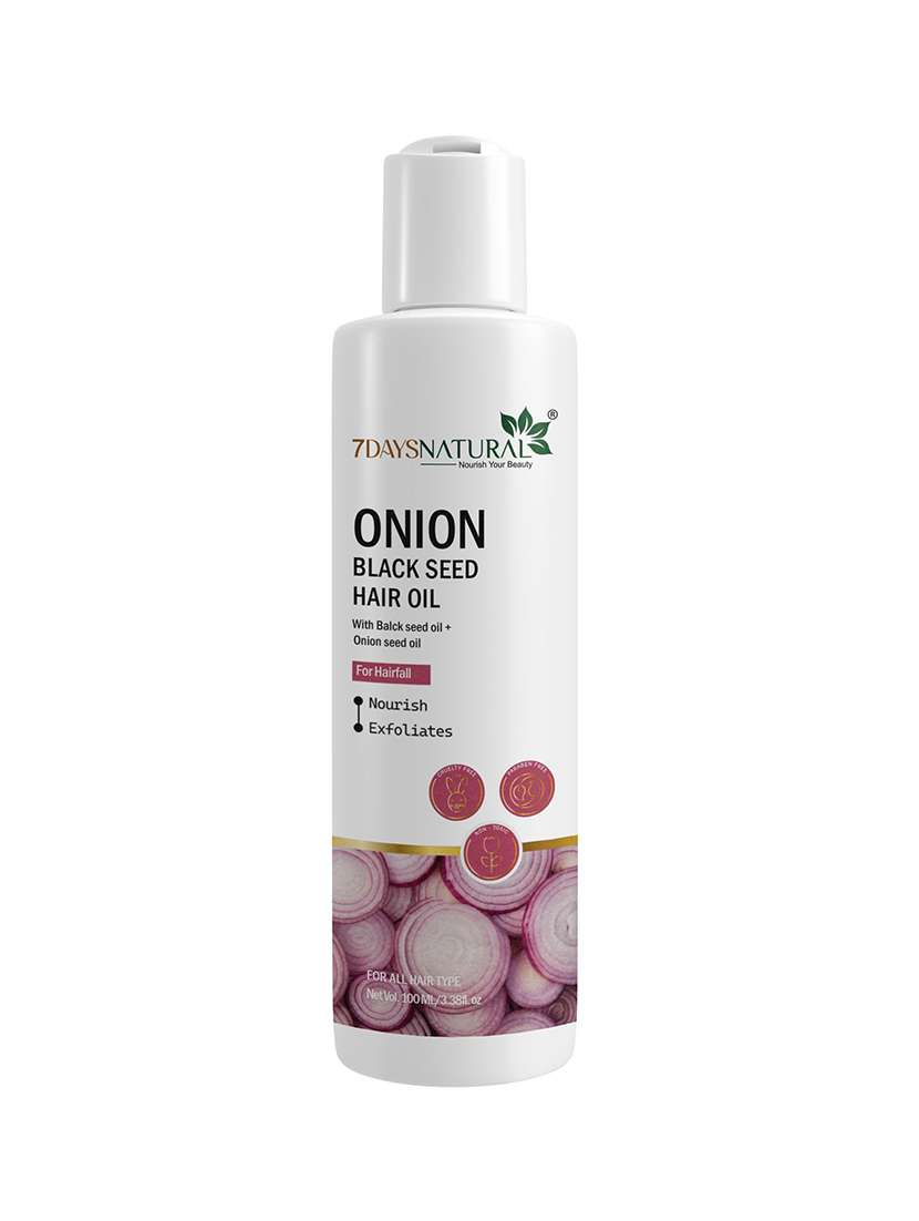 7daysnatural onion black seed hair oil for hair growth & hair fall control - men & women 100ml