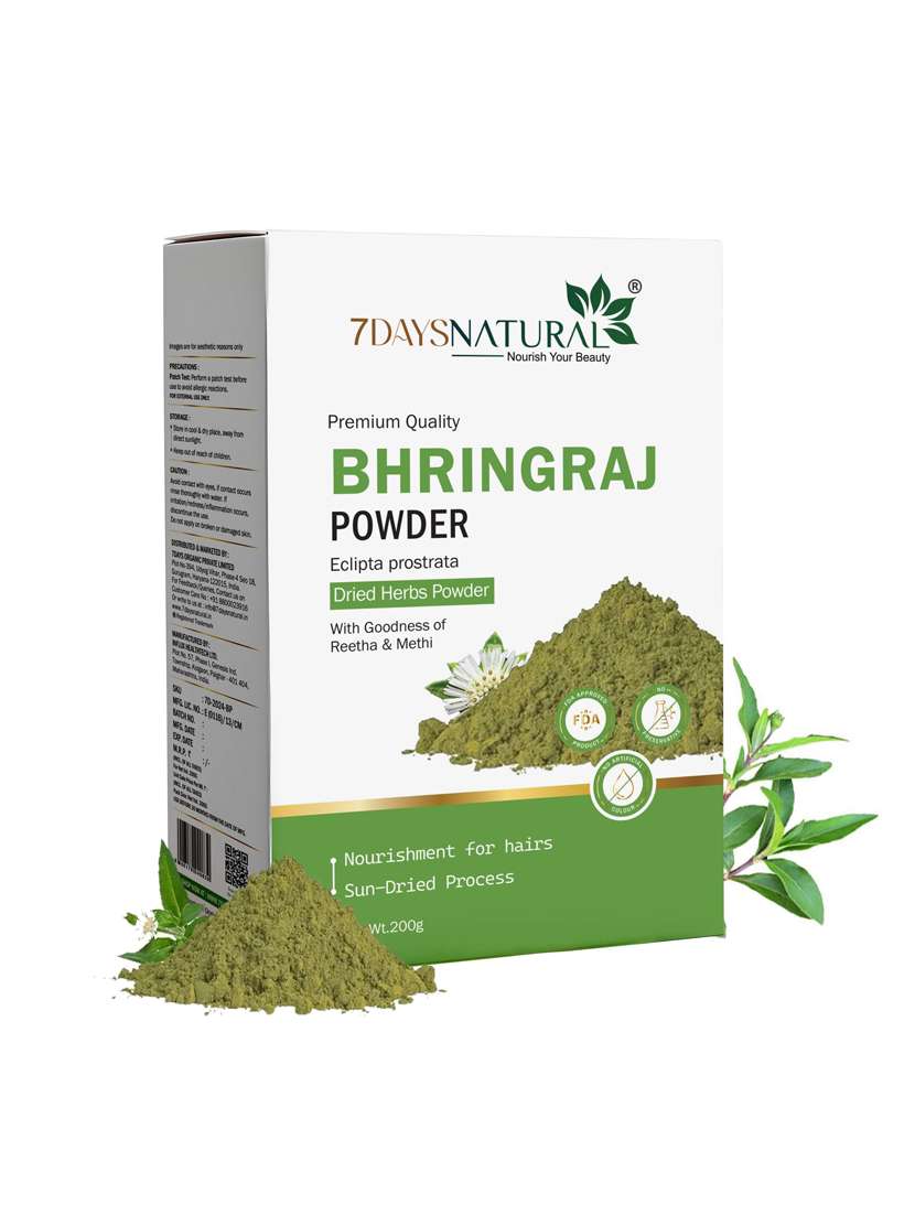 7daysnatural pure bhringraj powder for hair growth 200 gm