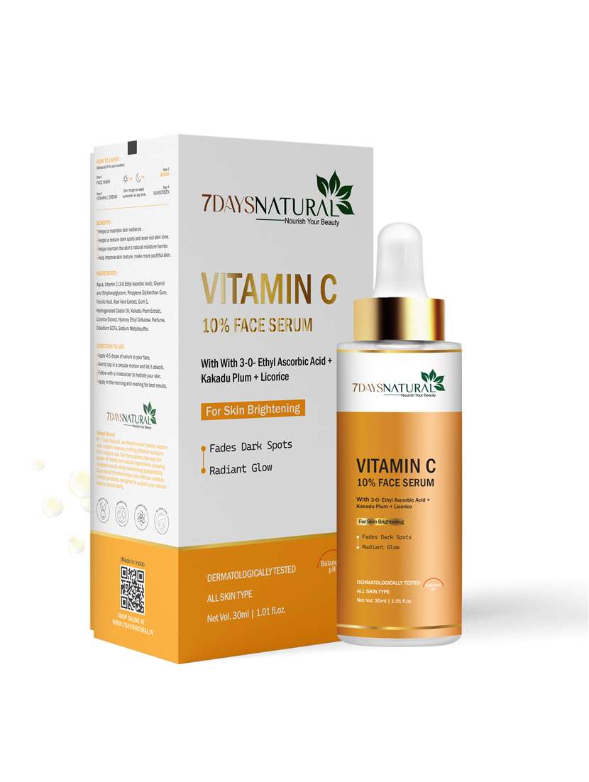 7 daysnatural vitamin c 10% face serum for men & women for skin - 30ml