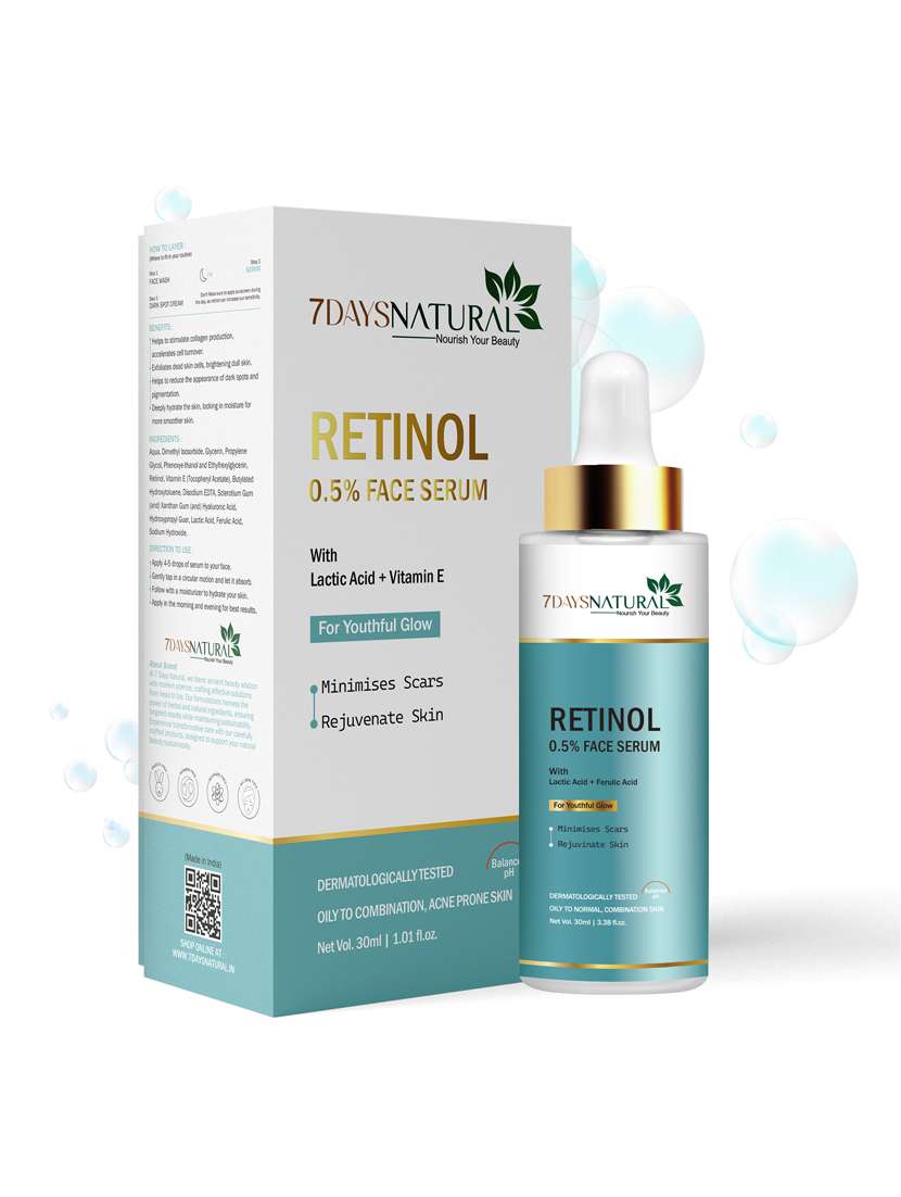 7 daysnatural retinol 0.5% face serum for men & women for skin - 30ml