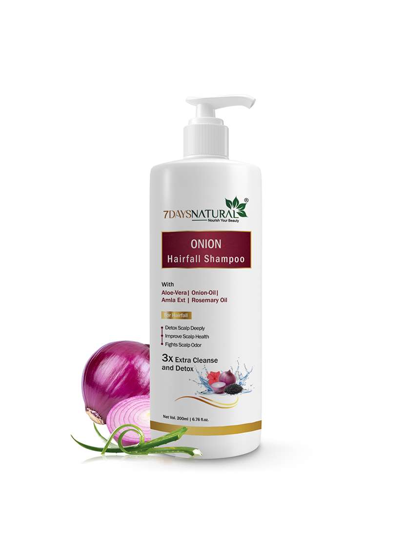 7daysnaturals red onion black seed oil hair growth shampoo (200 ml)