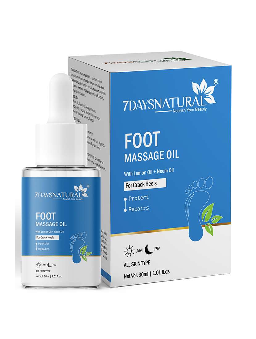 7daysnatural foot care massage oil for cracked heels 30ml travel-friendly bottle