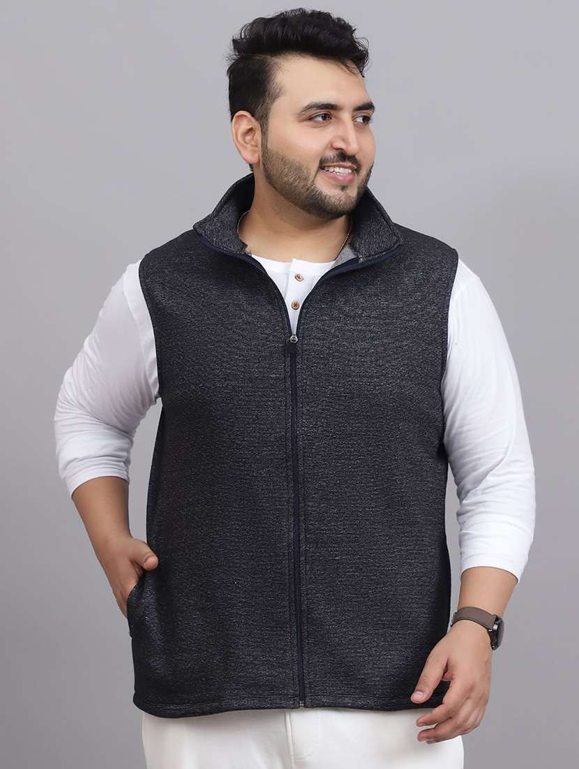 men grey cotton blend casual jacket