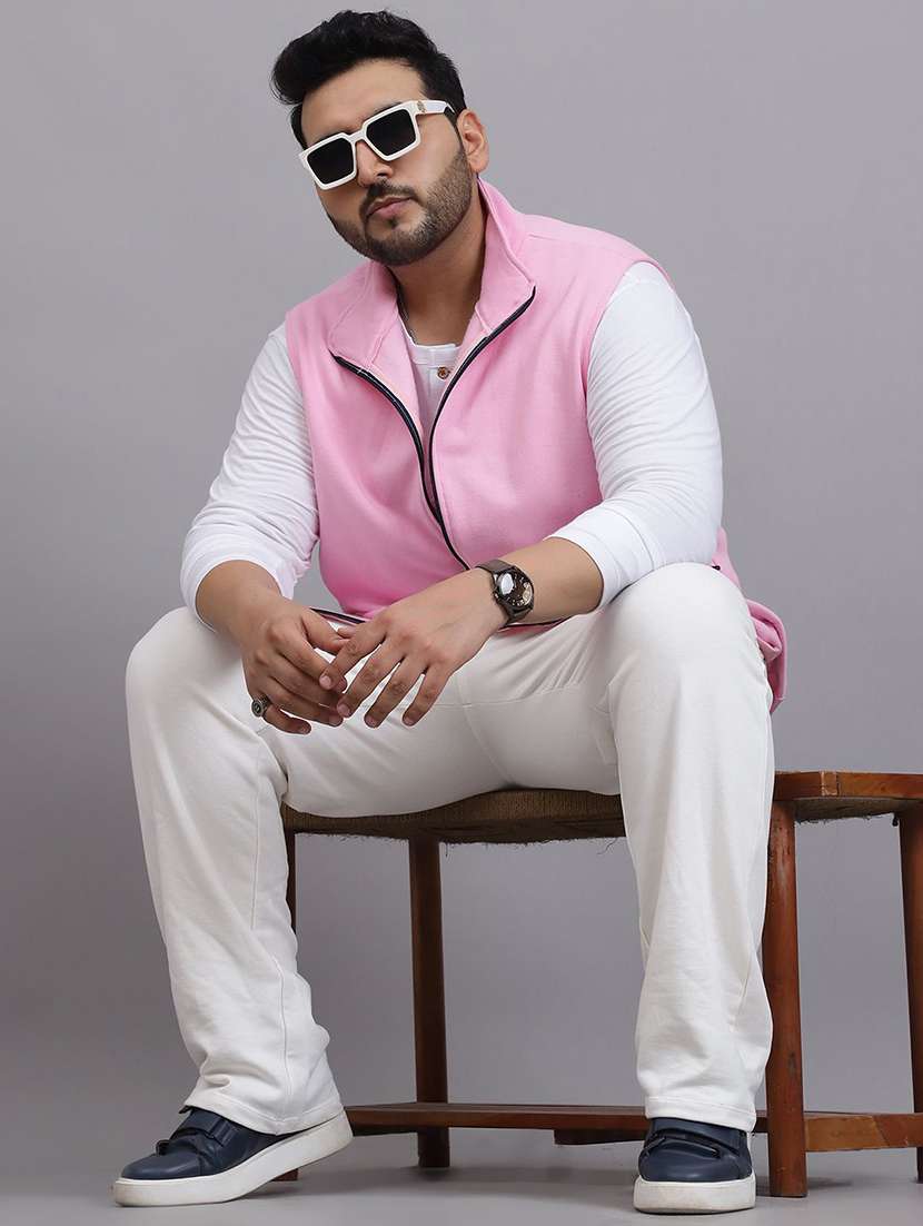 Men Pink Cotton Blend Casual Jacket - 22464884 -  Standard Image - 3