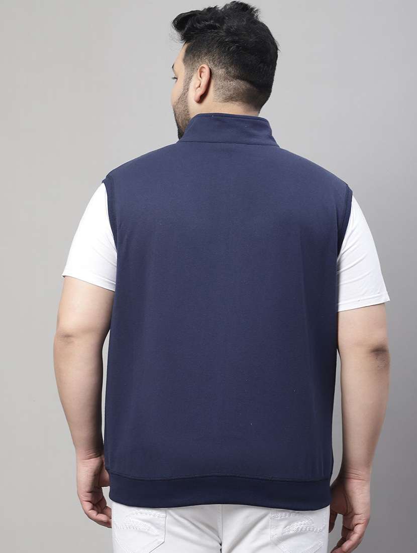 men  blue cotton casual jacket - 22464909 -  Standard Image - 3