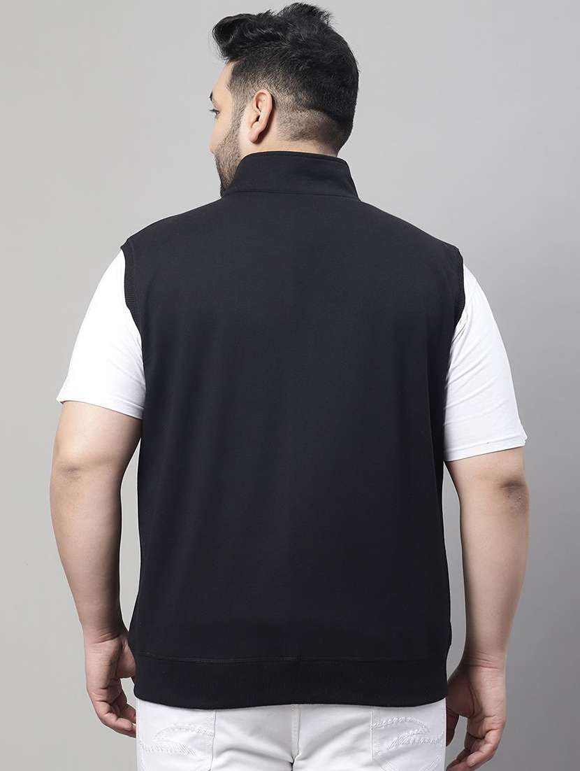 men black cotton stand collar casual jacket - 22464911 -  Standard Image - 3
