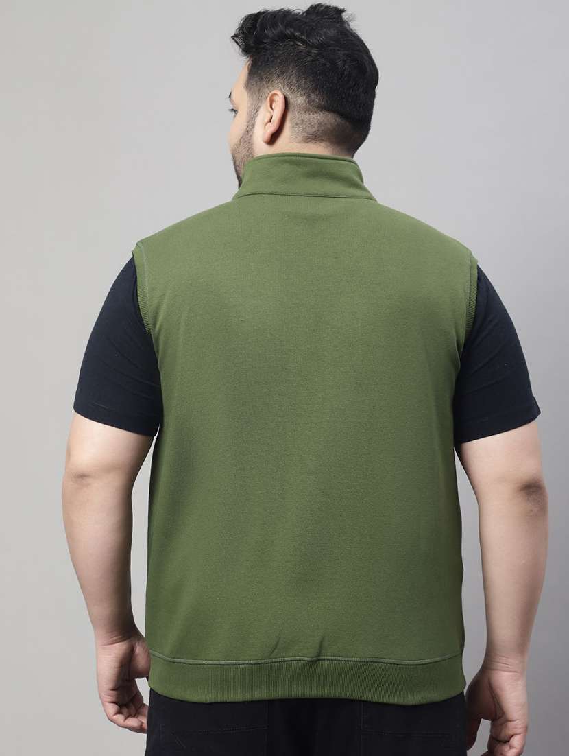 men olive cotton casual jacket - 22464925 -  Standard Image - 3