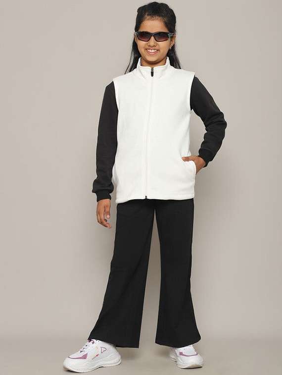 girls white cotton regular jackets & coat - 22464931 -  Standard Image - 3
