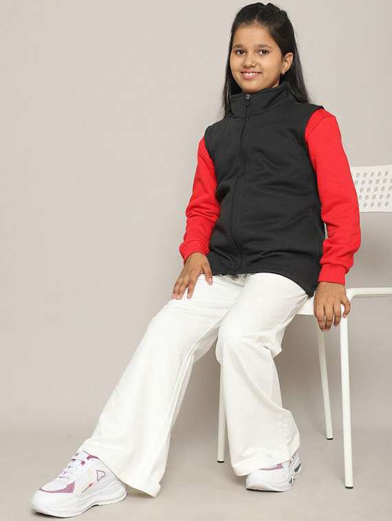 girls black cotton regular jackets & coat - 22464934 -  Standard Image - 3
