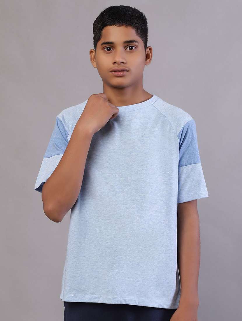 boys light blue cotton tops top