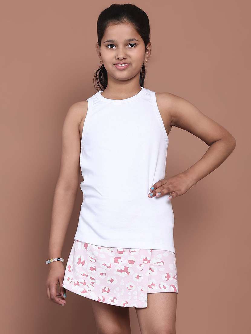 girl white cotton tank top